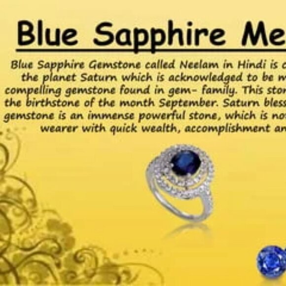 Sapphire Quartz & German Silver Size 8 RING intuition insight Stunning Blue - Picture 4 of 5